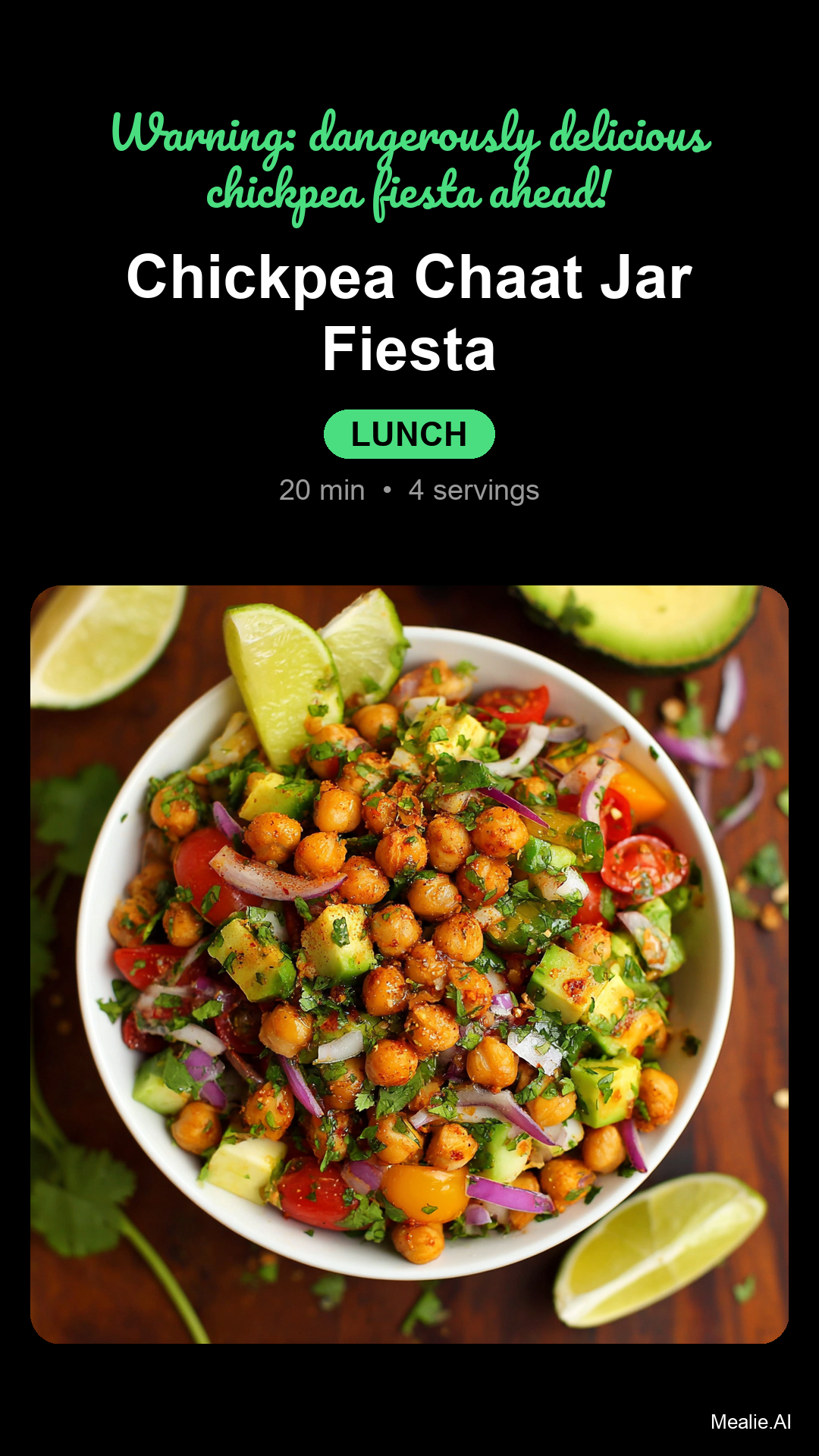 Indian Spiced Chickpea “Chaat” Jar Salad with Tamarind Date Dressing