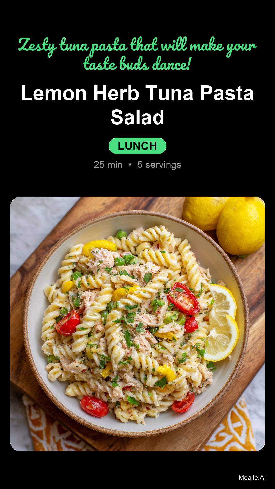 Lemon Herb Tuna Pasta Salad